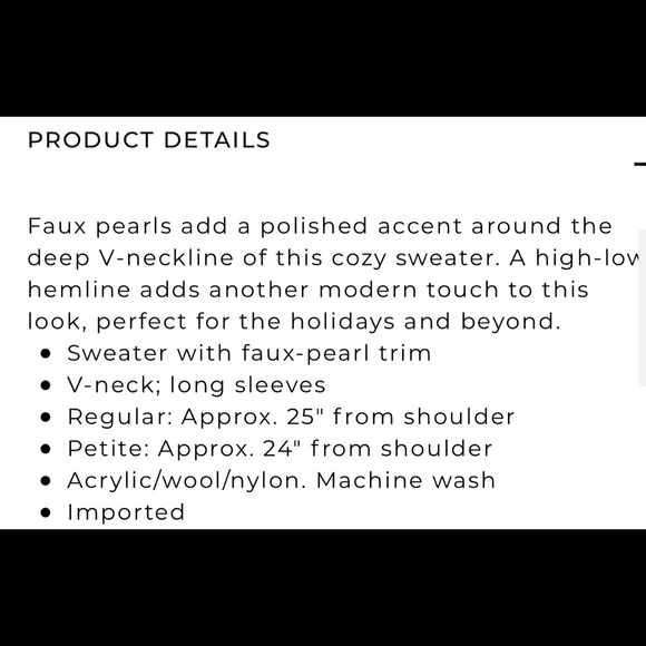 NWT WHBM vnk high low pearl pull over sweater, XXSP, ecru - Picture 12 of 14